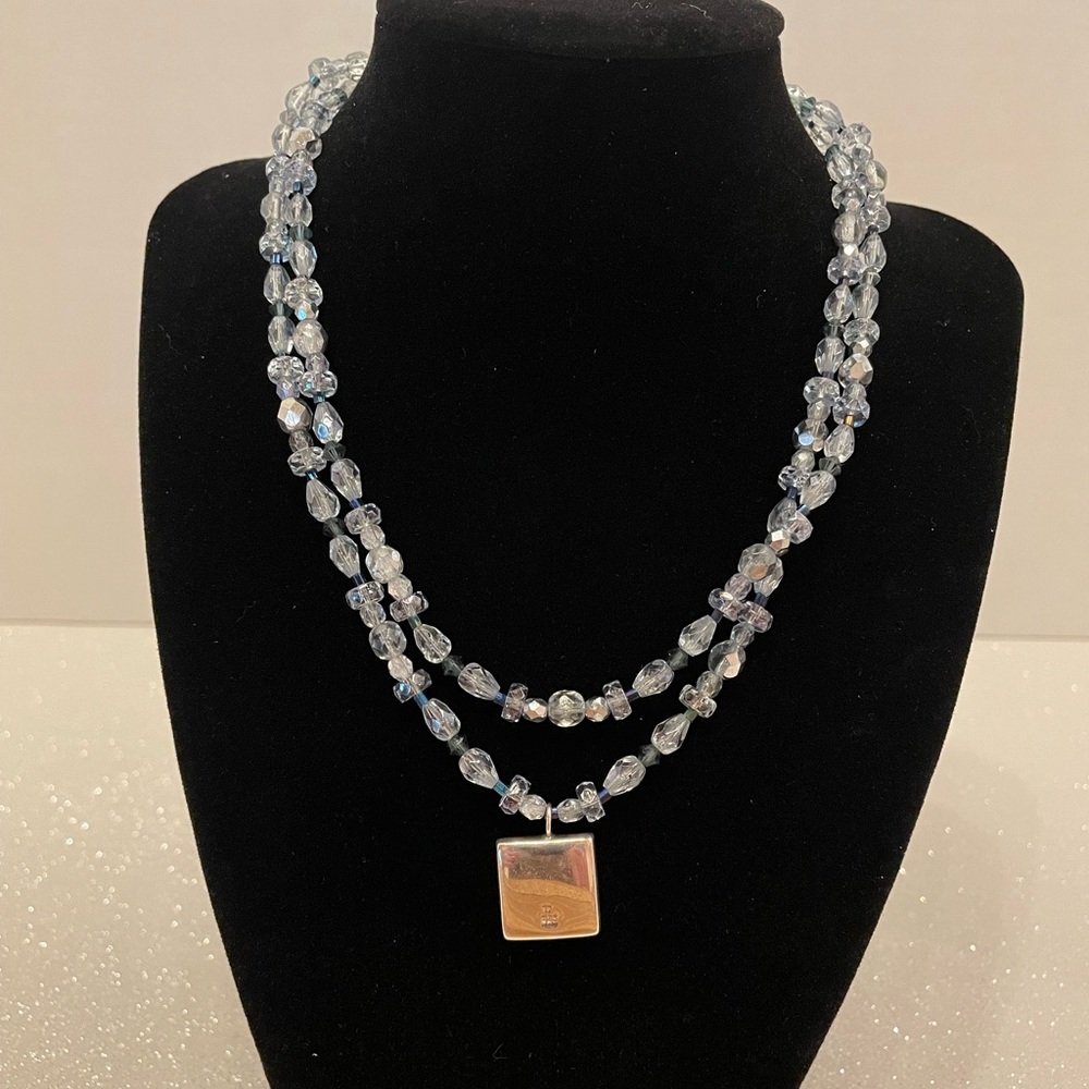 Vintage, sterling, silver double strand necklace